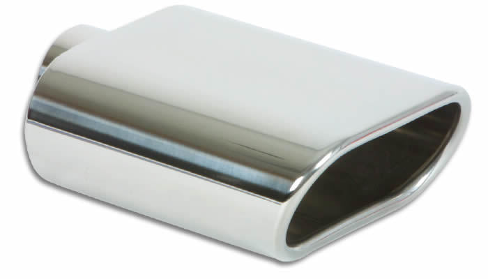 Vibrant Performance Exhaust Tip - Weld-On - 2.25 in Inlet - 5.5 X 3 in Oval Outlet - 7.5 in Long - Single Wall -