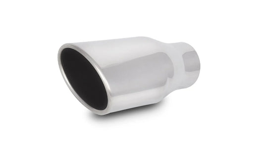 Vibrant Performance Exhaust Tip - Weld-On - 2.5 in Inlet - 4.5 X 3 in Oval Outlet - 7.75 in Long - Single Wall -