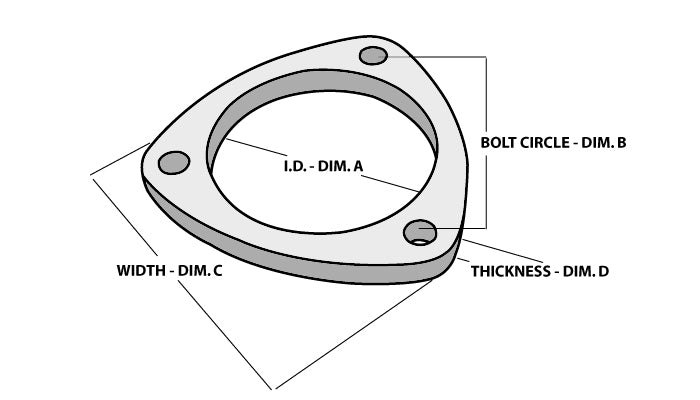 Vibrant Performance Collector Flange - 3-Bolt - 2.5 in ID - 0.375 in Thick - Stainless - Natural - Set of 5