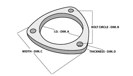 Vibrant Performance Collector Flange - 3-Bolt - 3 in ID - 0.375 in Thick - Stainless - Set of 5