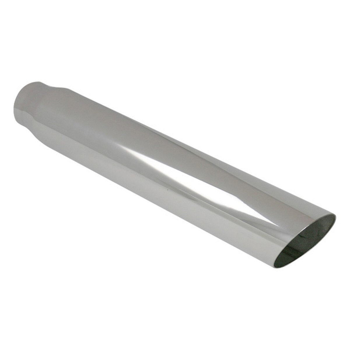 Vibrant Performance Exhaust Tip - Weld-On - 2.5 in Inlet - 3 in Round Outlet - 18 in Long - Single Wall - Cut Edge -