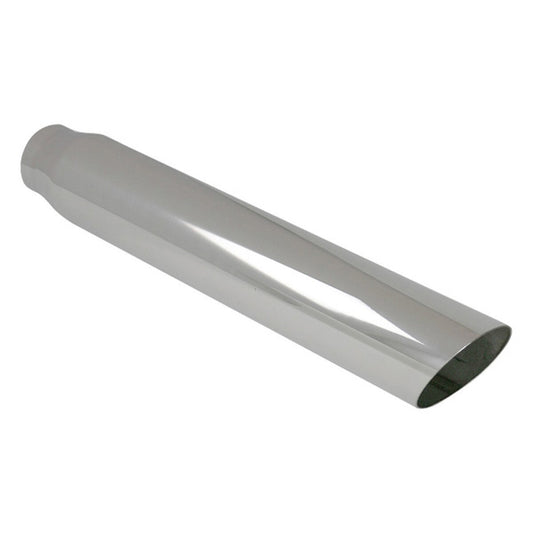 Vibrant Performance Exhaust Tip - Weld-On - 2.5 in Inlet - 3 in Round Outlet - 18 in Long - Single Wall - Cut Edge -