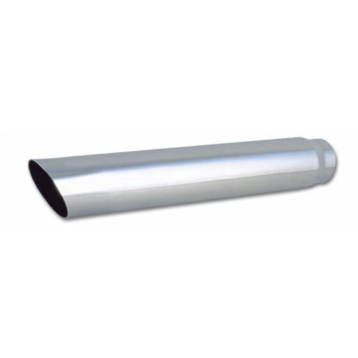 Vibrant Performance Exhaust Tip - Weld-On - 3 in Inlet - 4 in Round Outlet - 20 in Long - Single Wall - Cut Edge -
