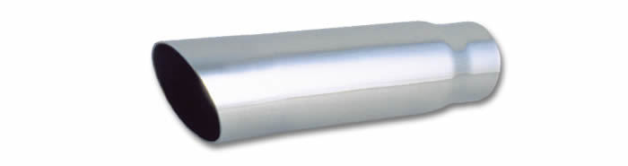 Vibrant Performance Exhaust Tip - Weld-On - 2.5 in Inlet - 3 in Round Outlet - 11 in Long - Single Wall - Cut Edge -