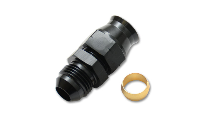 Vibrant Performance Fitting - Tube End - Straight - 6 AN Male to 5/16 in Tubing - Brass Ferrule - Aluminum - Black