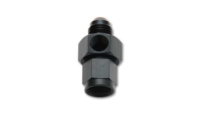 Vibrant Performance Fitting - Gauge Adapter - Straight - 6 AN Female to 6 AN Male Flare - 1/8 in NPT Gauge Port -