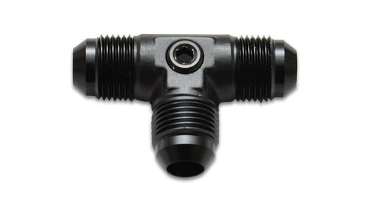 Vibrant Performance Fitting - Gauge Adapter - Tee - 6 AN Male x 6 AN Male x 6 AN Male - 1/8 in NPT Female Gauge Port -