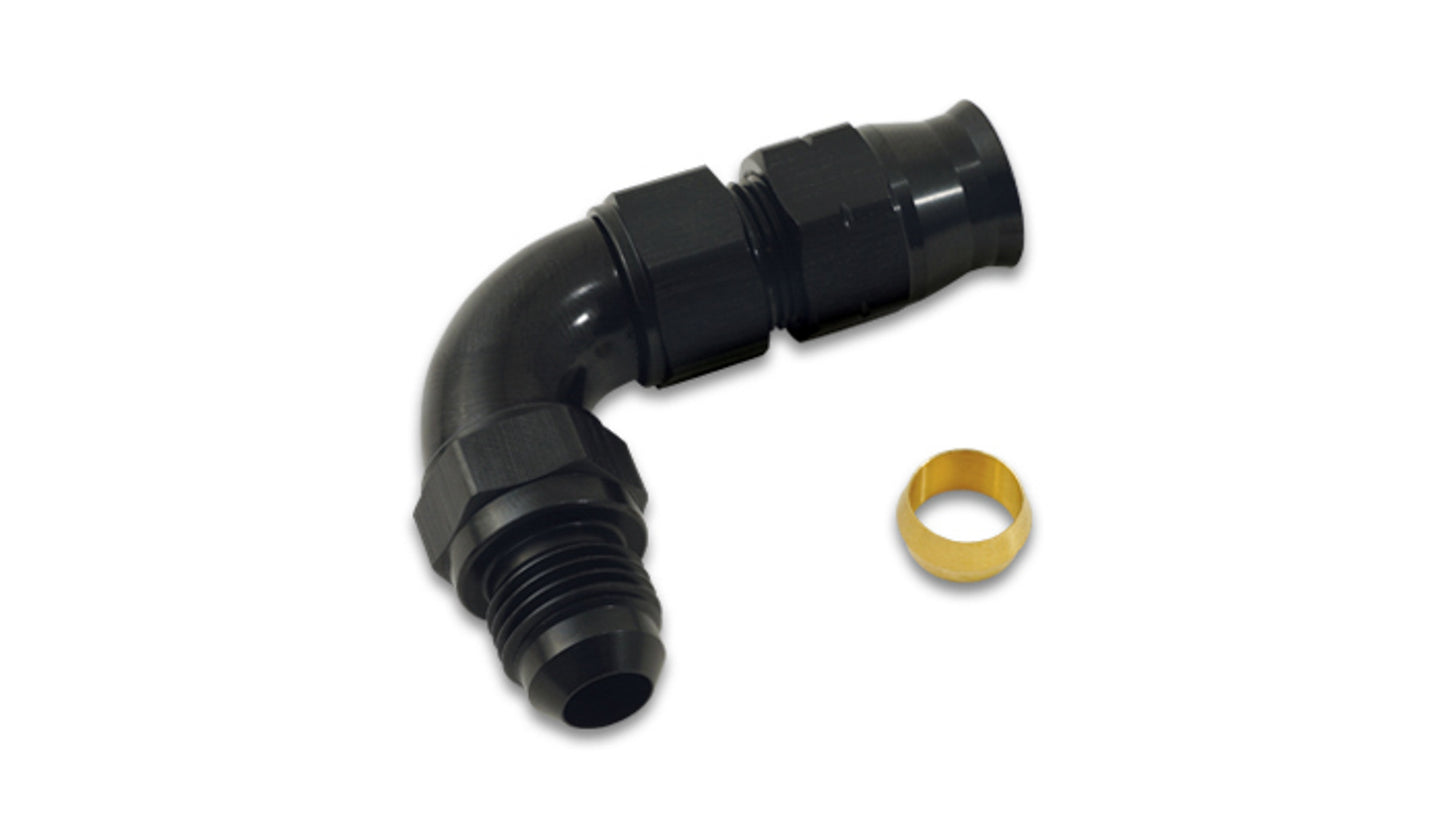 Vibrant Performance Fitting - Tube End - 90 Degree - 6 AN Male to 5/16 in Tubing - Compression Ferrule Included -