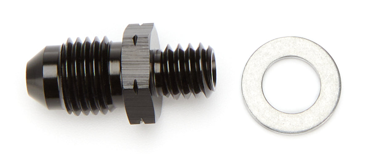 Vibrant Performance Fitting - Adapter - Straight - 4 AN Male to 8 mm x 1.50 Male - Aluminum - Black Anodized - Each