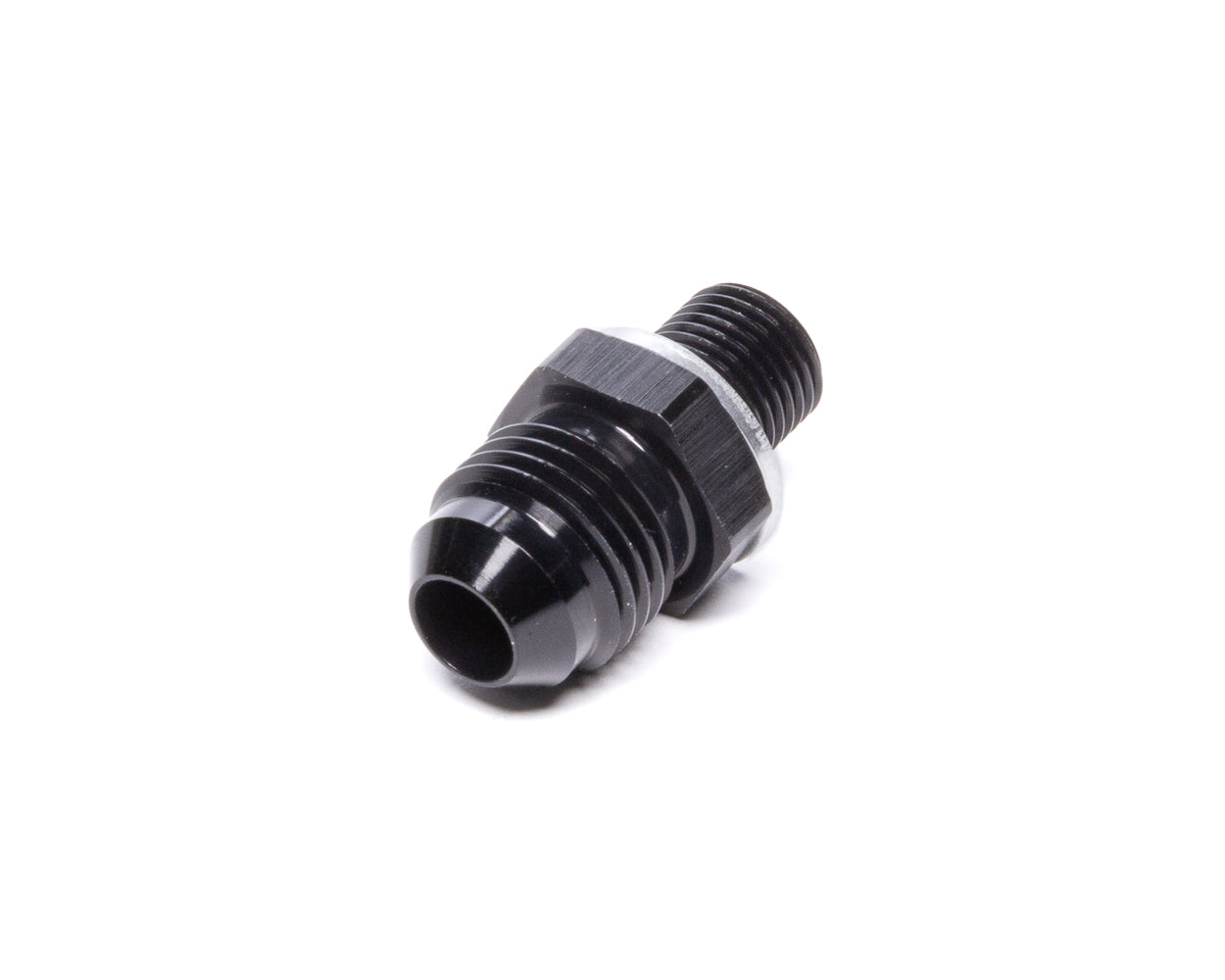 Vibrant Performance Fitting - Adapter - Straight - 6 AN Male to 10 mm x 1.00 Male - Crush Washer - Aluminum - Black