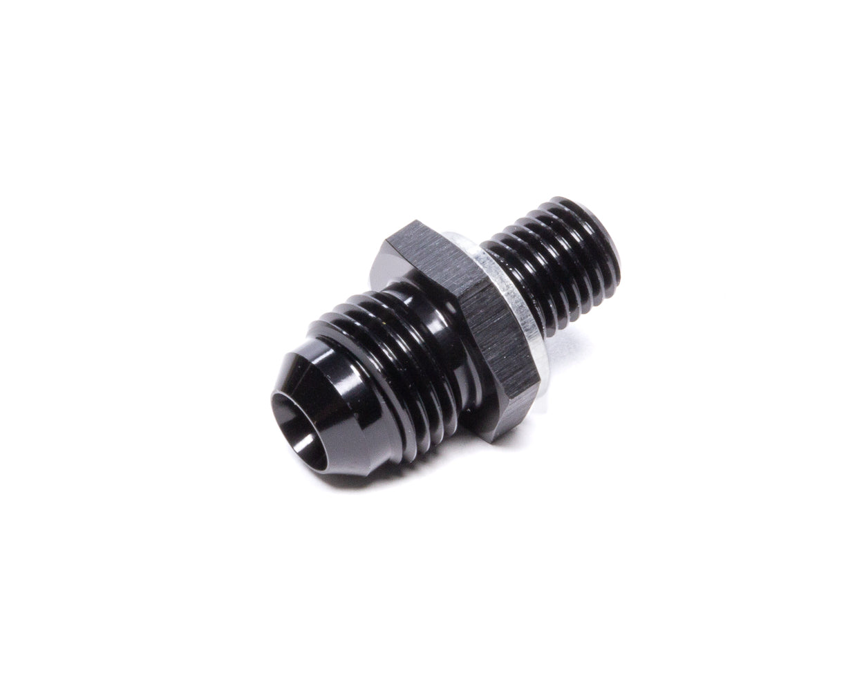 Vibrant Performance Fitting - Adapter - Straight - 6 AN Male to 10 mm x 1.25 Male - Crush Washer - Aluminum - Black