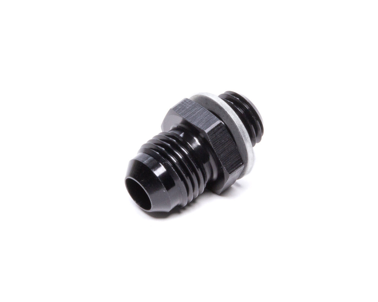 Vibrant Performance Fitting - Adapter - Straight - 6 AN Male to 12 mm x 1.50 Male - Crush Washer - Aluminum - Black
