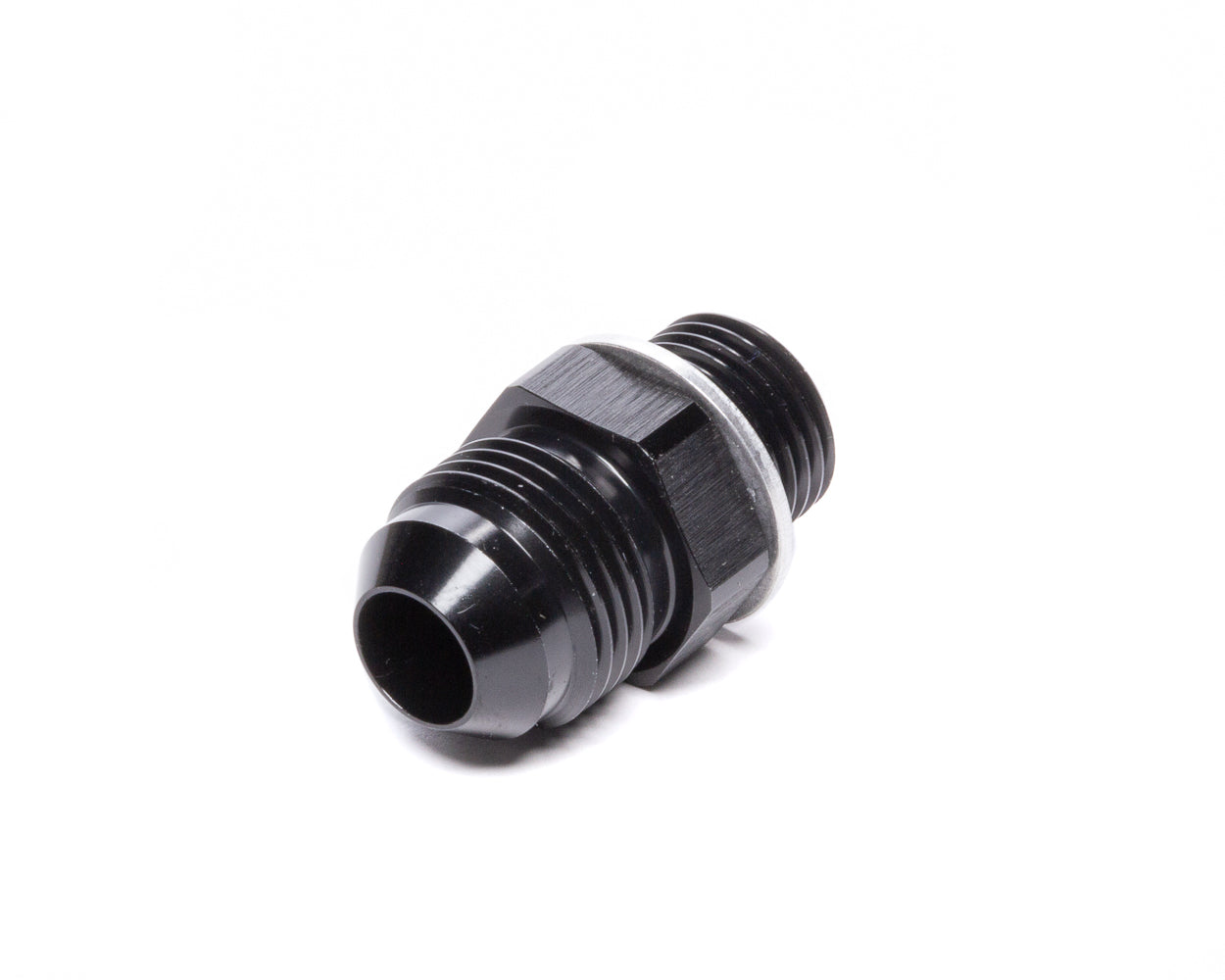 Vibrant Performance Fitting - Adapter - Straight - 8 AN Male to 16 mm x 1.50 Male - Crush Washer - Aluminum - Black