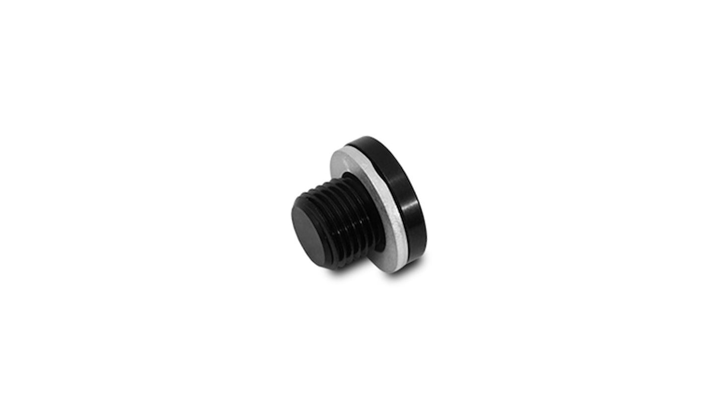 Vibrant Performance Fitting - Plug - 12 mm x 1 - Allen Head - Aluminum - Black Anodized - Each