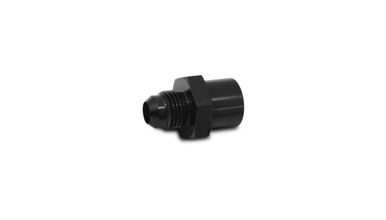 Vibrant Performance Fitting - Adapter - Straight - 16 mm x 1.50 Female to 8 AN Male - Aluminum - Black Anodized - Each