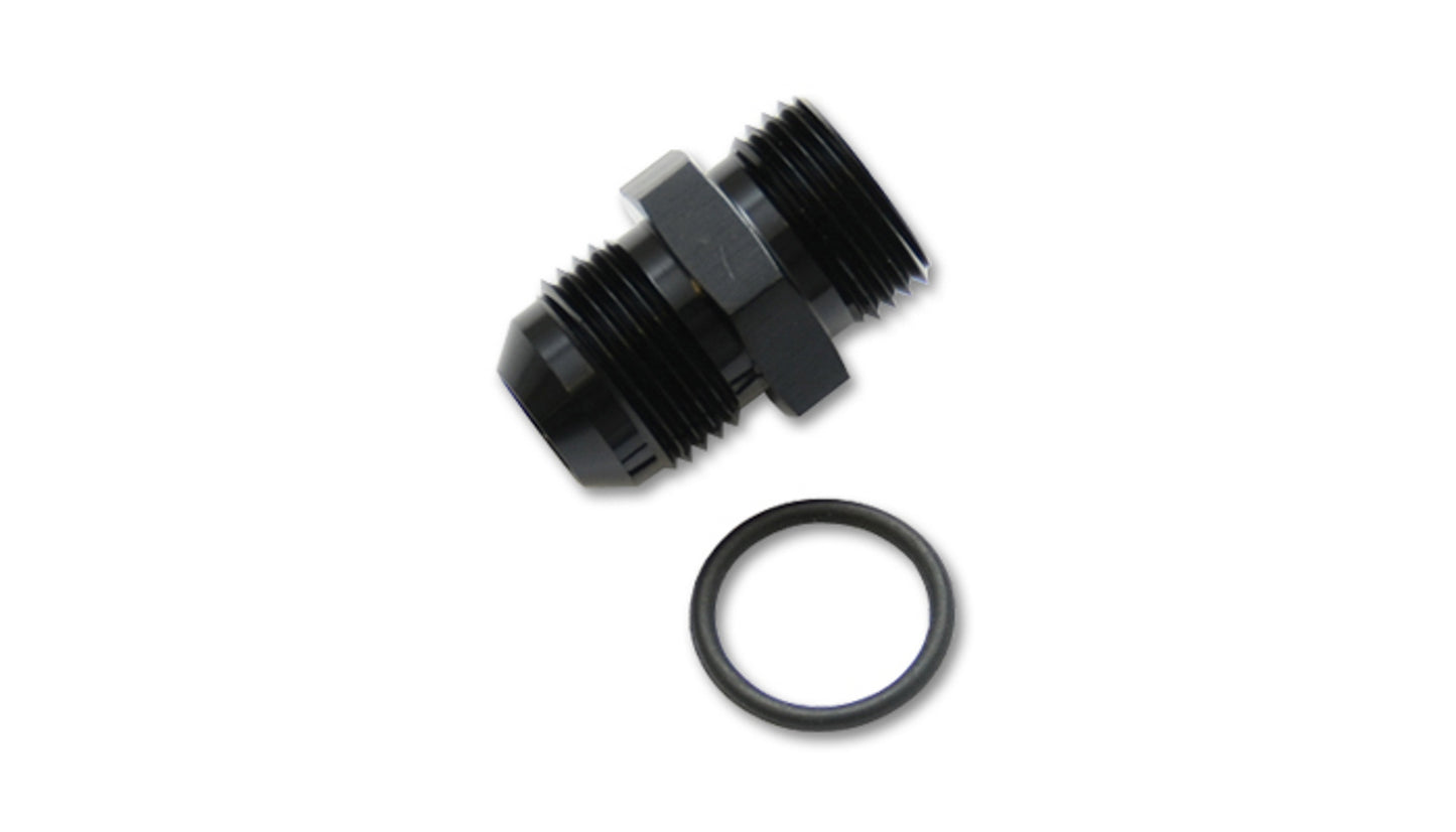 Vibrant Performance Fitting - Adapter - Straight - 6 AN Male to 12 AN O-Ring Male - Aluminum - Black Anodized - Each