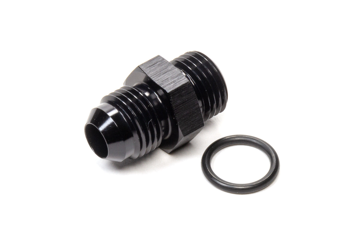 Vibrant Performance Fitting - Adapter - Straight - 6 AN Male Flare to 6 AN O-Ring Male - Aluminum - Black Anodized -