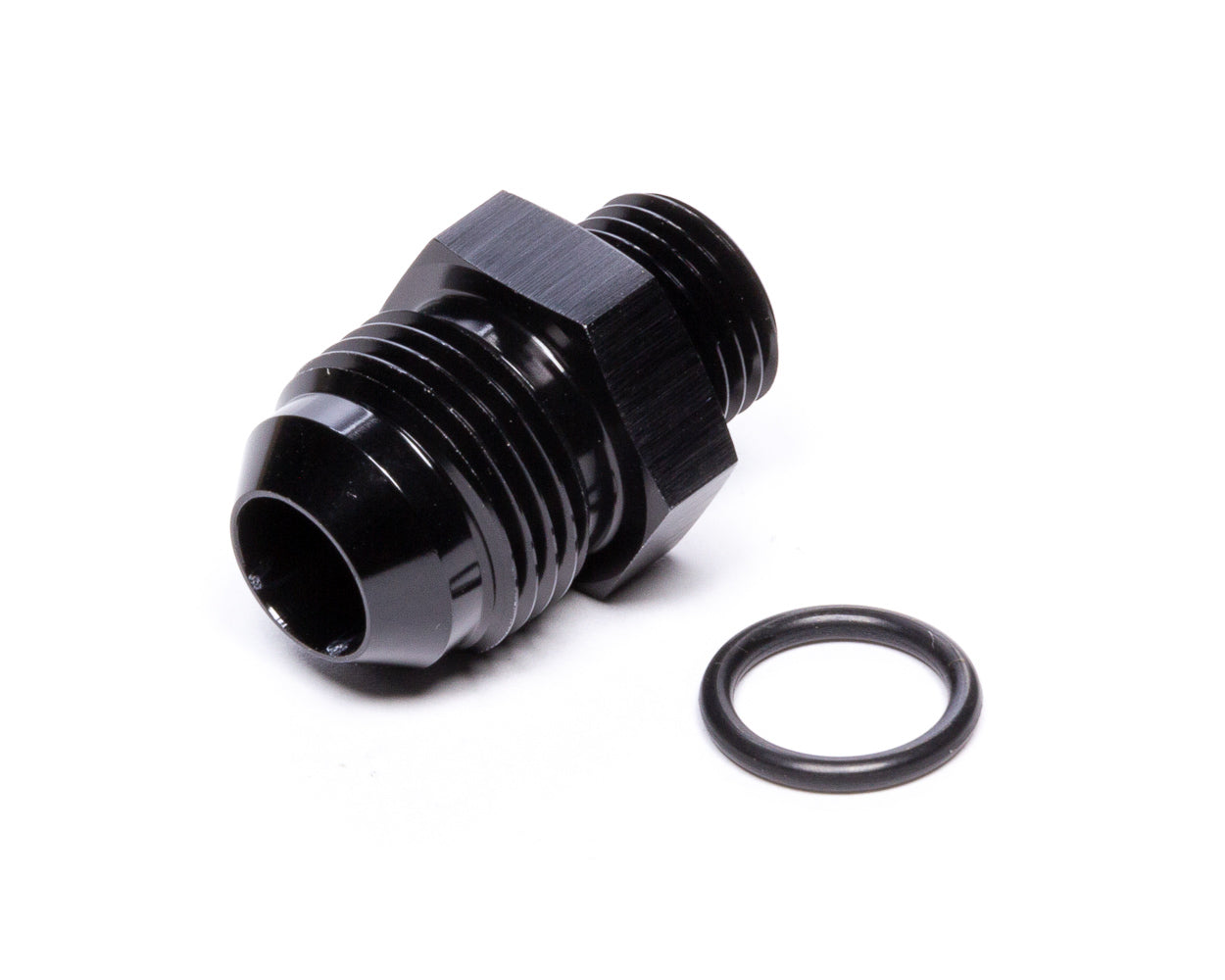 Vibrant Performance Fitting - Adapter - Straight - 8 AN Male Flare to 6 AN O-Ring Male - Aluminum - Black Anodized -