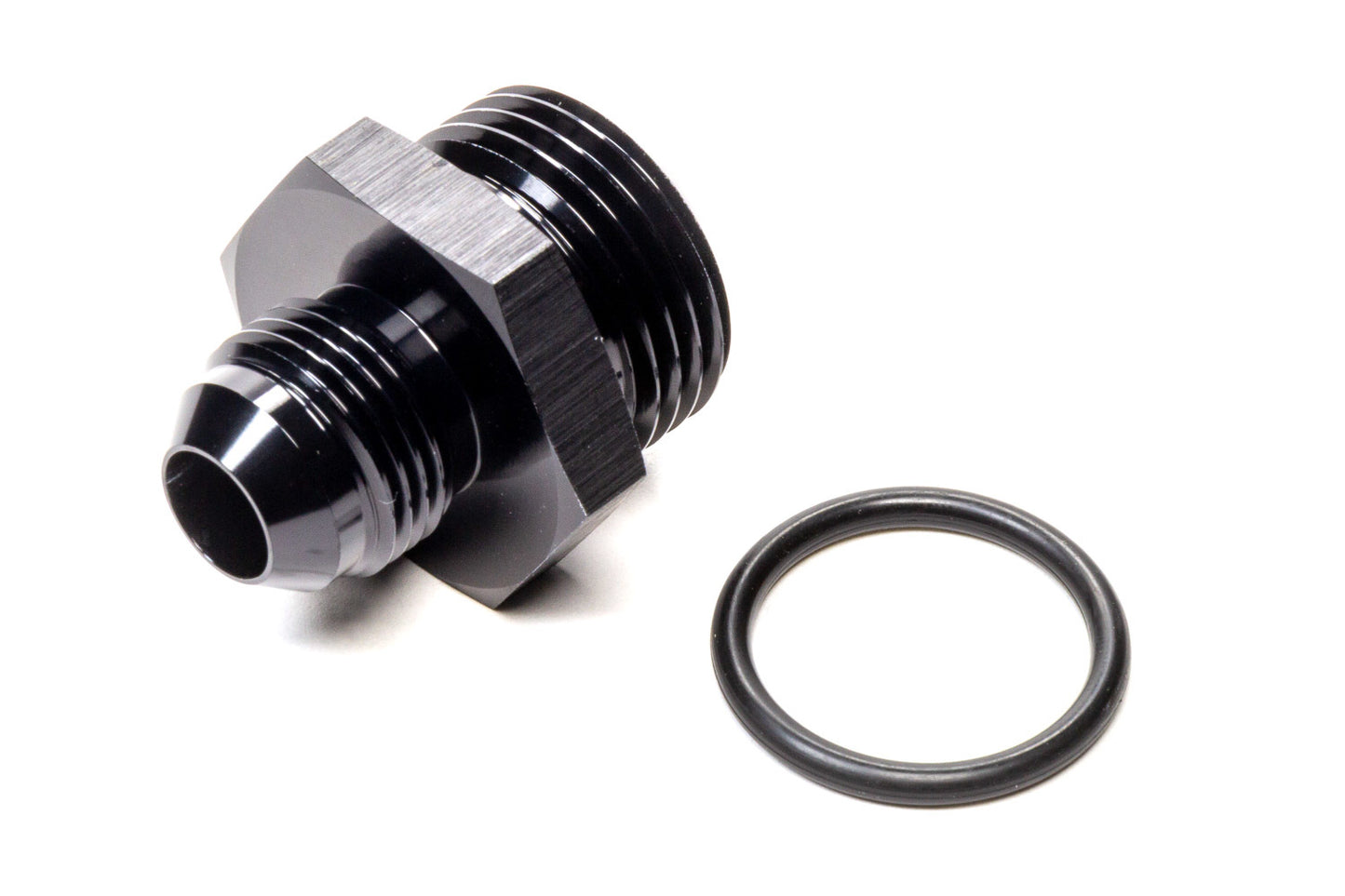 Vibrant Performance Fitting - Adapter - Straight - 8 AN Male Flare to 12 AN O-Ring Male - Aluminum - Black Anodized -
