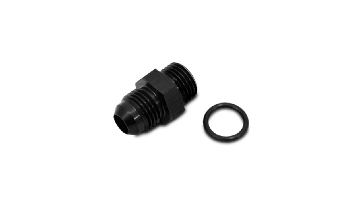 Vibrant Performance Fitting - Adapter - Straight - 12 AN Male to 16 AN O-Ring Male - Aluminum - Black Anodized - Each