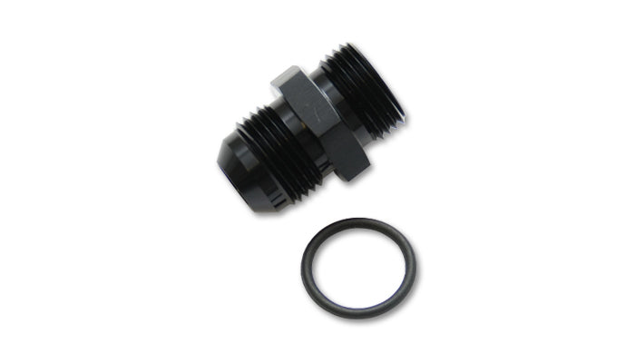 Vibrant Performance Fitting - Adapter - Straight - 16 AN Male Flare to 16 AN Male O-Ring - Aluminum - Black Anodized -
