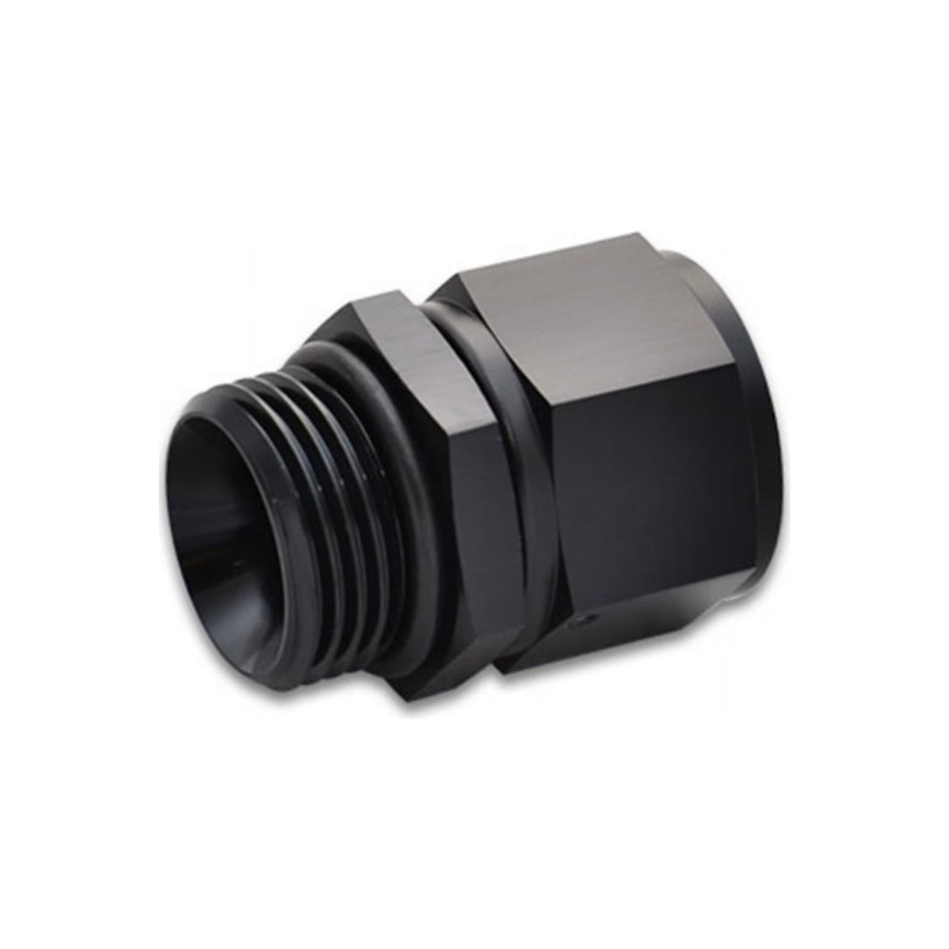 Vibrant Performance Fitting - Adapter - Straight - 6 AN Female to 8 AN Male O-Ring - Aluminum - Black Anodized - Each