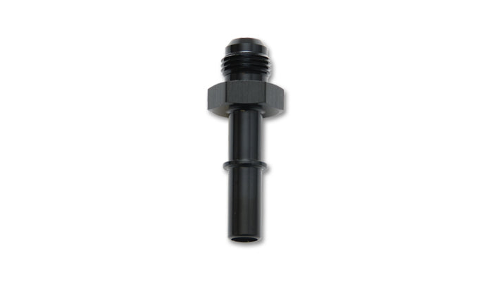 Vibrant Performance Fitting - Adapter - Straight - Push-On - 6 AN to 5/16 in Hose Barb - Aluminum - Black Anodized -