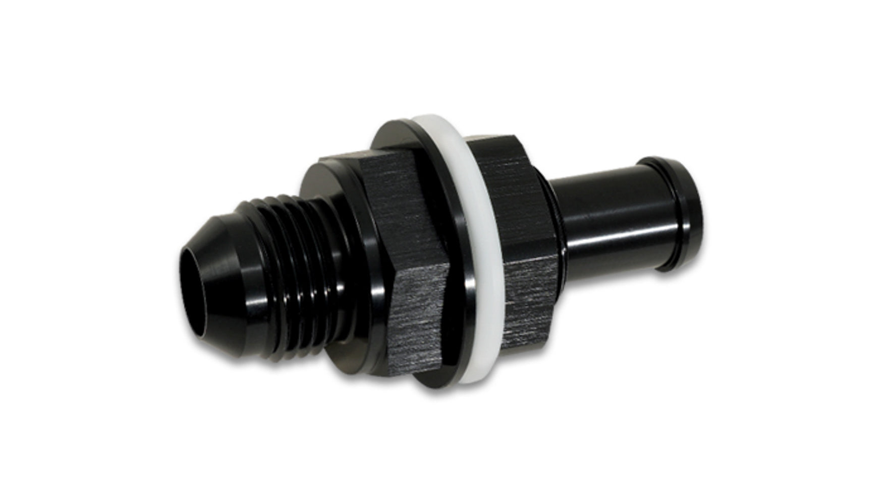 Vibrant Performance Fitting - Bulkhead - Straight - 6 AN Male Bulkhead to 3/8 in Hose Barb - Washers Included -