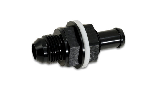 Vibrant Performance Fitting - Bulkhead - Straight - 6 AN Male Bulkhead to 3/8 in Hose Barb - Washers Included -