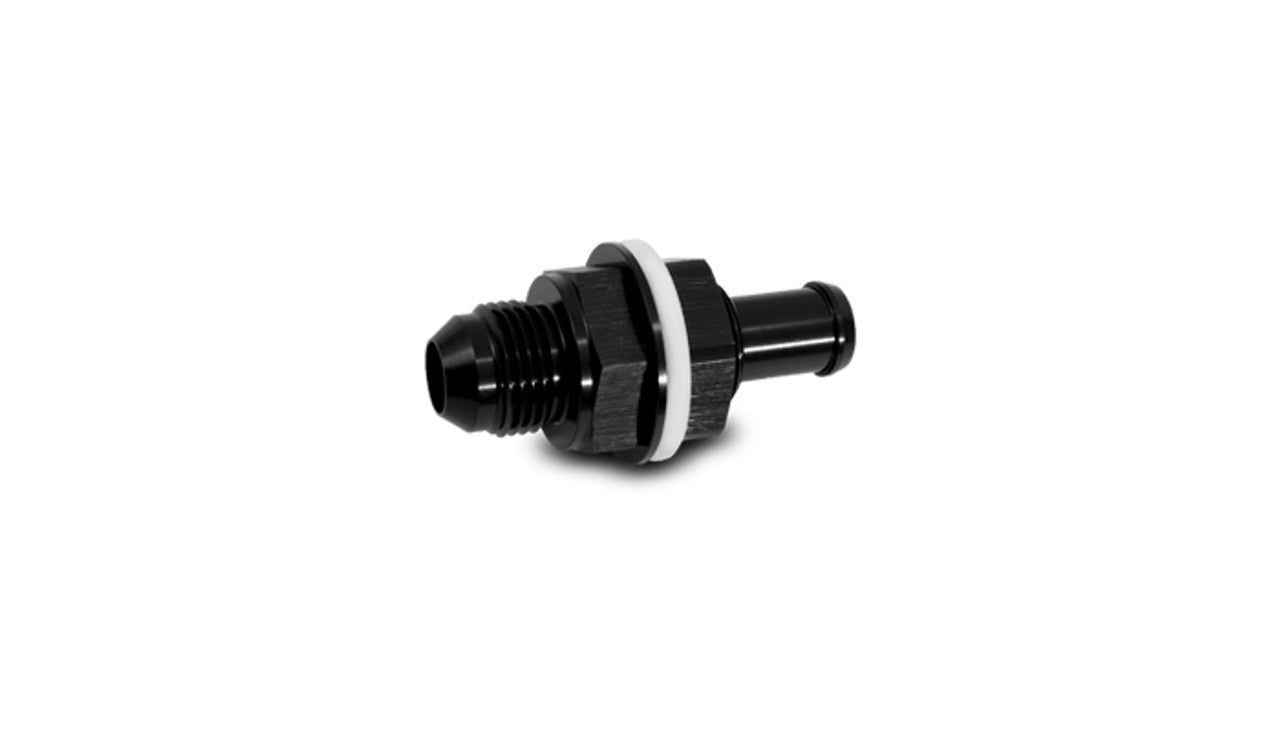 Vibrant Performance Fitting - Bulkhead - Straight - 8 AN Male Bulkhead to 1/2 in Hose Barb - Washers Included -