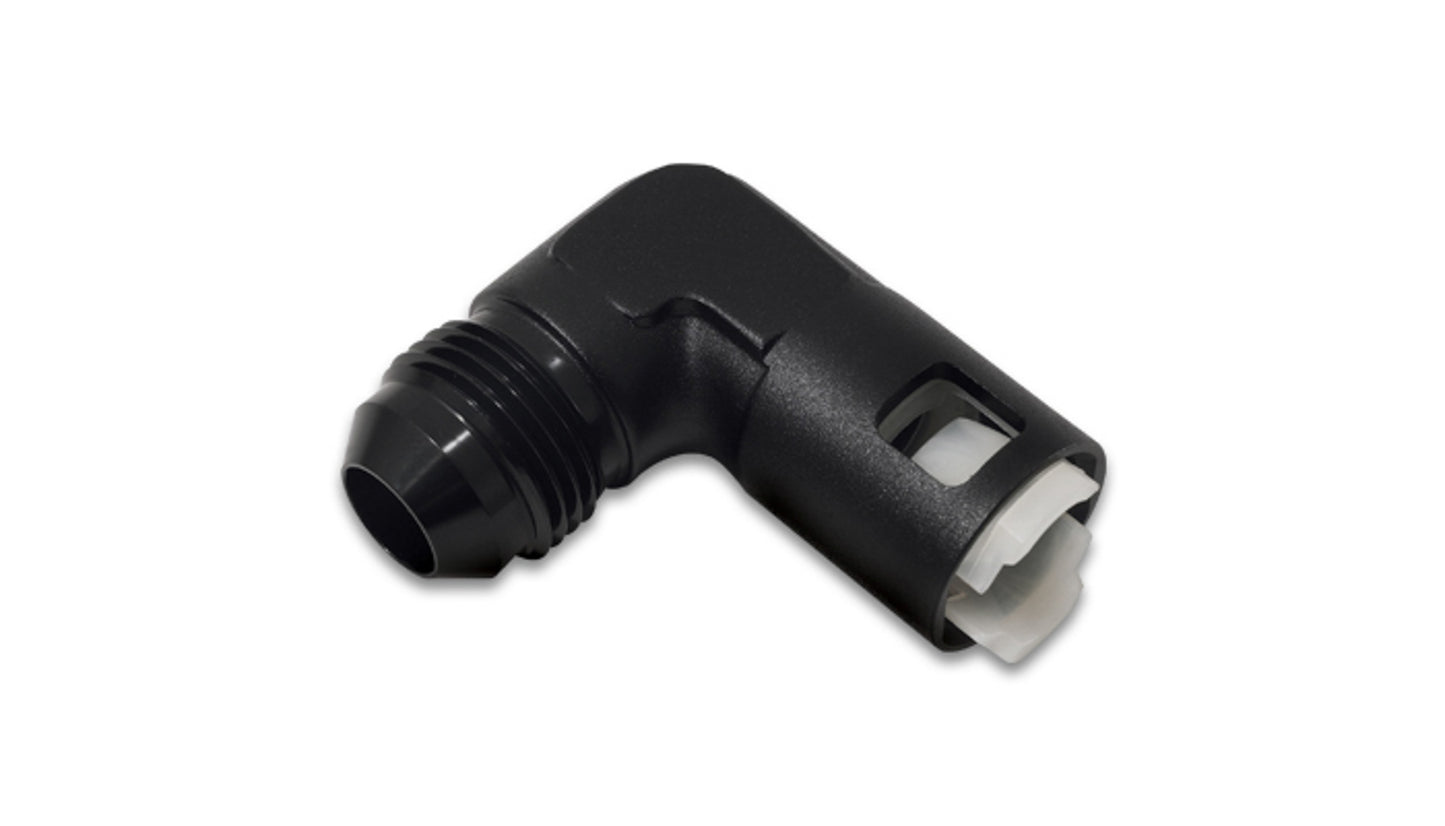 Vibrant Performance Fitting - Adapter - 90 Degree - 6 AN Male to 5/16 in SAE Female Quick Disconnect - Aluminum -