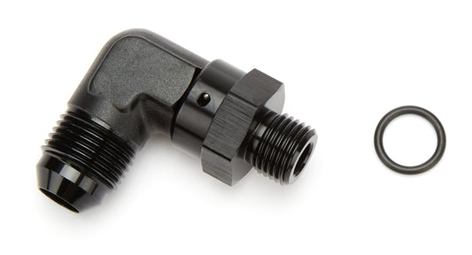 Vibrant Performance Fitting - Adapter - 90 Degree - 8 AN Male to 6 AN Male O-Ring Swivel - Aluminum - Black Anodized -