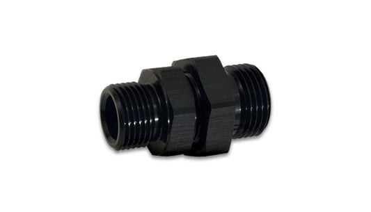 Vibrant Performance Fitting - Bulkhead - Straight - 10 AN Male O-Ring to 10 AN Male O-Ring - Aluminum - Black Anodized