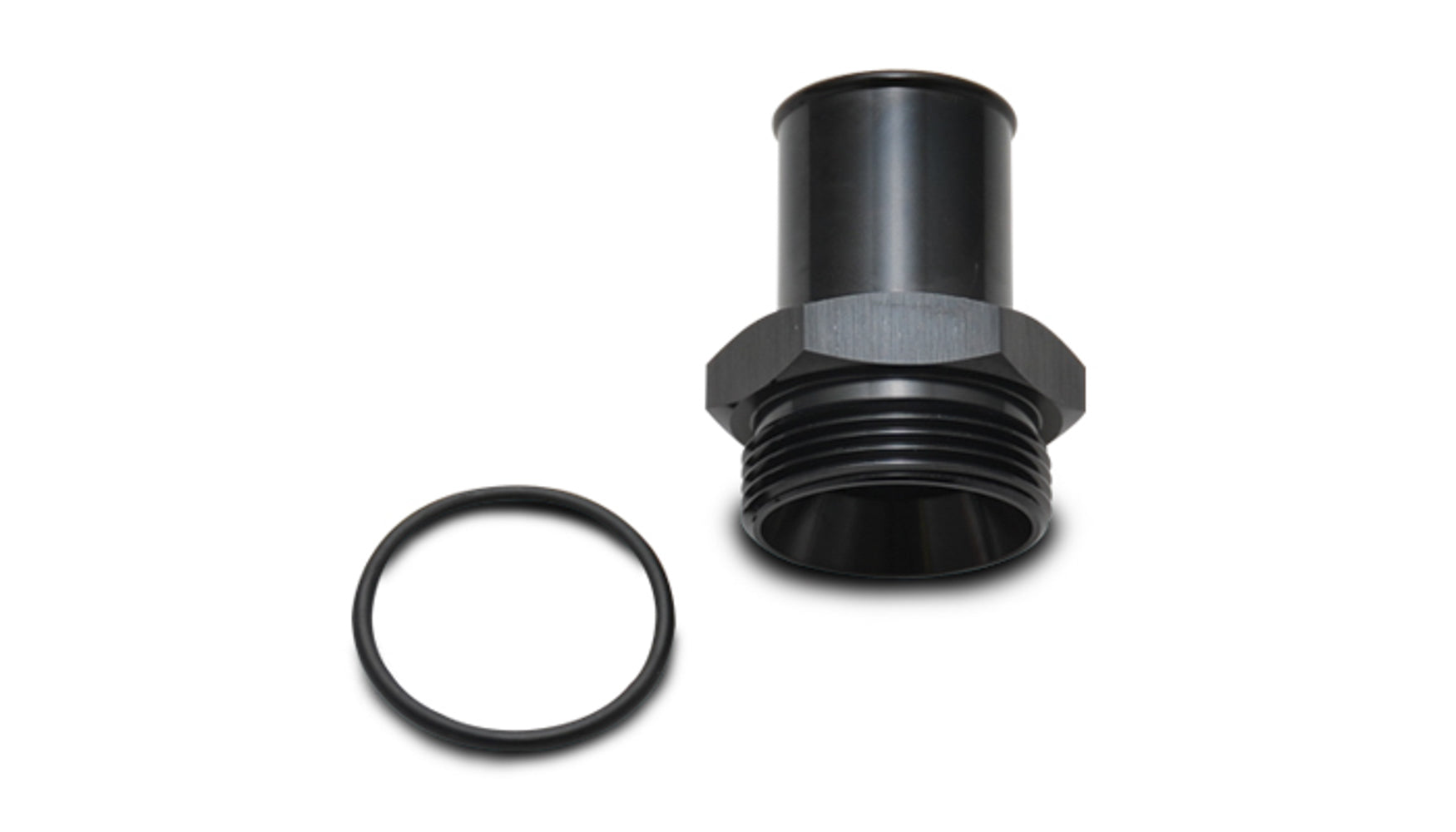 Vibrant Performance Fitting - Adapter - Straight - 10 AN Male O-Ring to 3/8 in Hose Barb - Aluminum - Black Anodized -