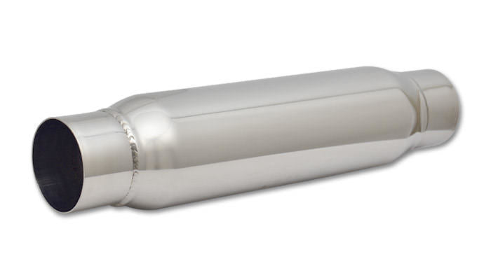 Vibrant Performance Resonator - Bottle Style - 3 in Inlet - 3 in Outlet - 4 in Diameter Body - 18 in Long - Stainless