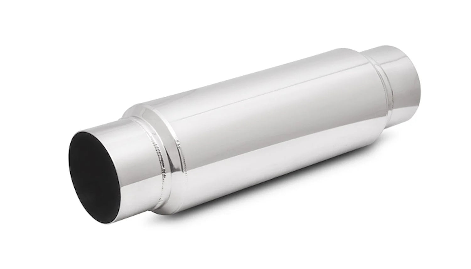 Vibrant Performance Resonator - Bottle Style - 3 in Inlet - 3 in Outlet - 5 in Diameter Body - 18 in Long - Stainless