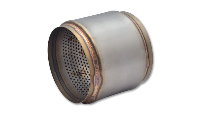 Vibrant Performance Muffler - Race - 5 in Center Inlet - 5 in Center Outlet - 5.5 in Diameter Body - 5 in Long -