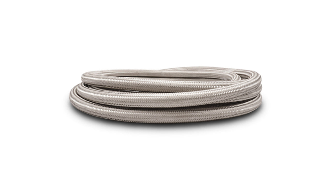 Vibrant Performance Hose - Stainless Steel Braided PTFE Flex Hose - 3 AN - 20 ft - Braided Stainless / PTFE - Natural