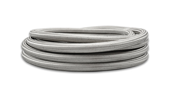 Vibrant Performance Hose - Stainless Steel Braided PTFE Flex Hose - 6 AN - 20 ft - Braided Stainless / PTFE - Natural