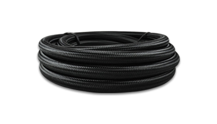 Vibrant Performance Hose - Black Nylon Braided PTFE Flex Hose - 4 AN - 20 ft - Braided Nylon / PTFE - Black - Each