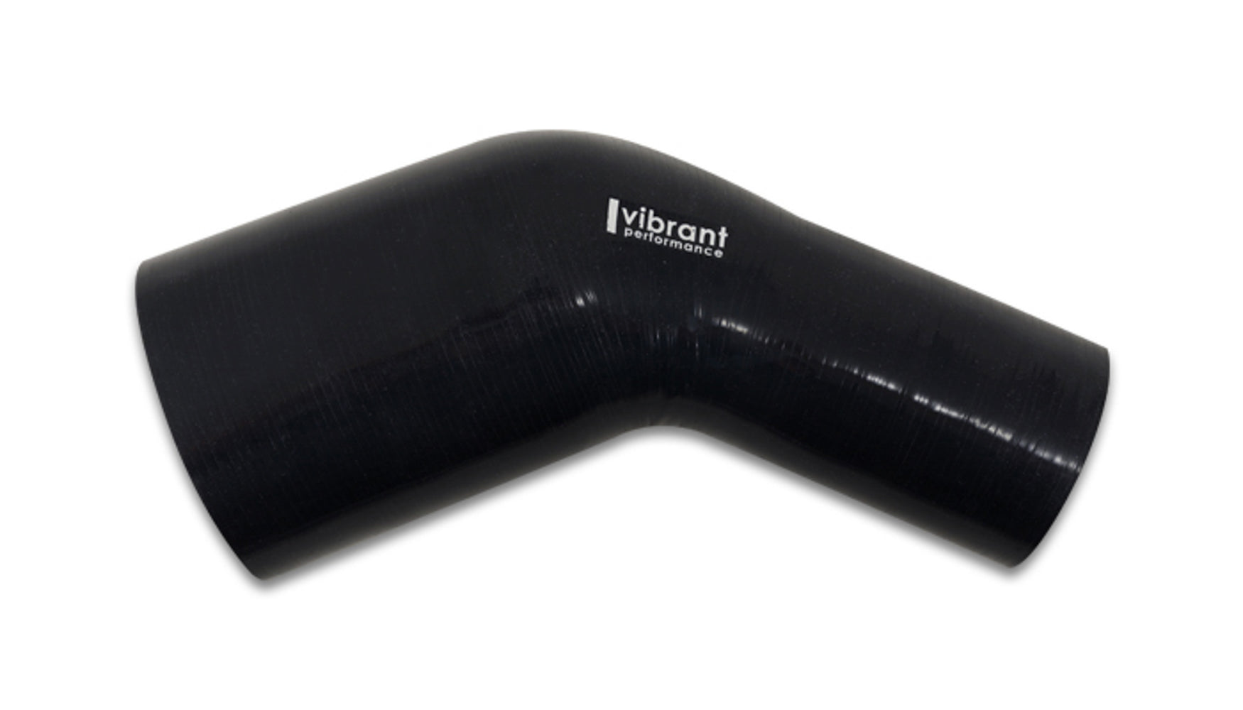 Vibrant Performance Tubing Elbow - Coupler - 45 Degree - 3 in to 3-1/2 in ID - 4 in Leg Length - Silicone - Black - Each