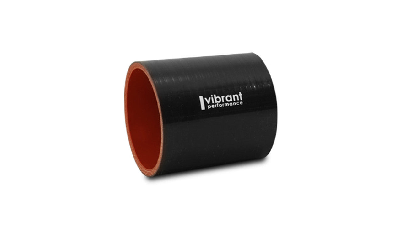 Vibrant Performance Tubing Coupler - Straight - 3-3/4 in ID - 3 in Long - Silicone - Black - Each