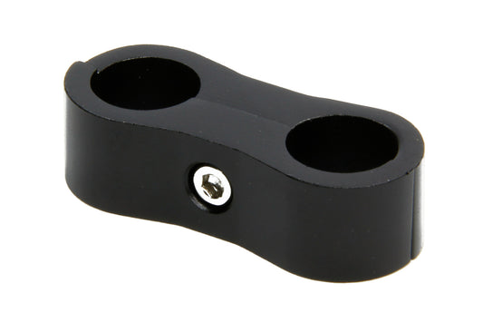 Vibrant Performance Hose / Tube Separators - Two 0.5 in Holes - Aluminum - Black Anodized - Each