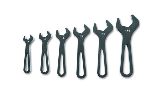 Vibrant Performance AN Wrench Set - Single End - 6 Piece - 4 AN to 16 AN - Aluminum - Black Anodized - Kit