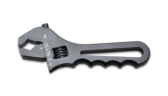 Vibrant Performance Adjustable AN Wrench - Single End - Up to 16 AN - Aluminum - Black Anodized - Each