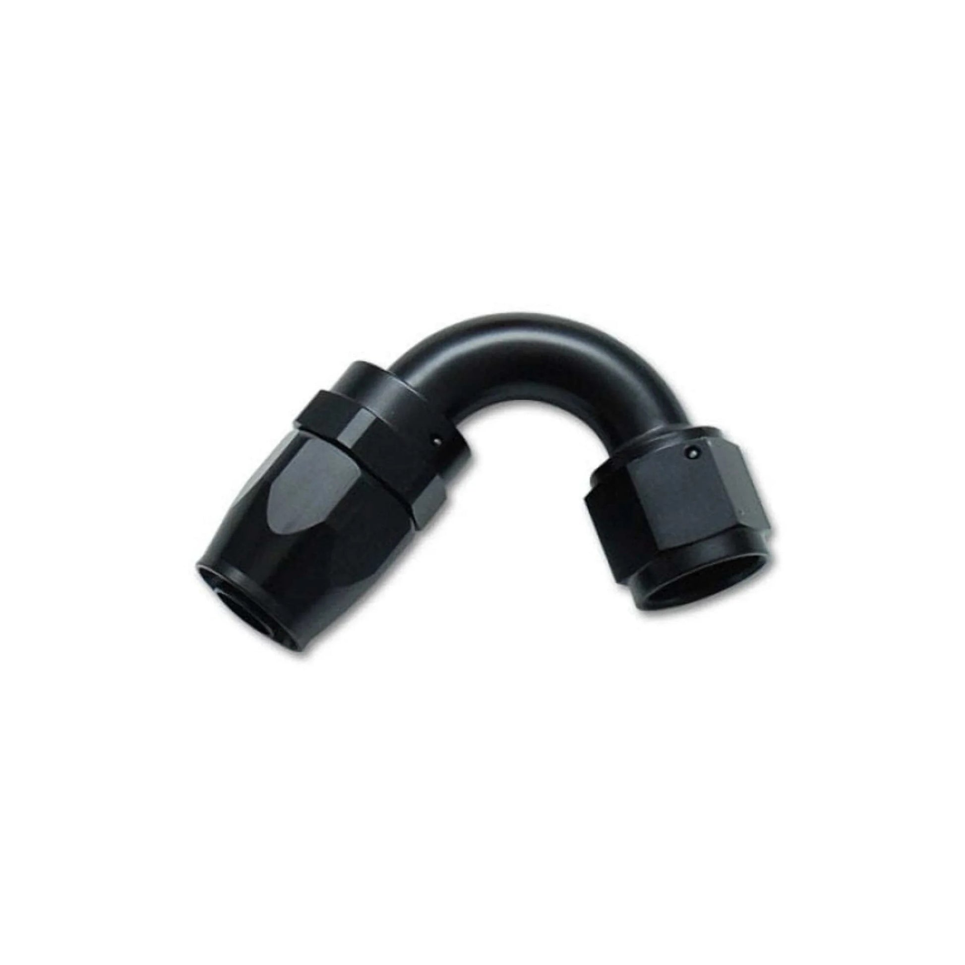 Vibrant Performance Fitting - Hose End - 120 Degree - 6 AN Hose to 6 AN Female - Swivel - Aluminum - Black Anodized -