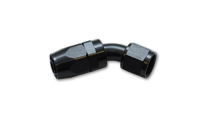 Vibrant Performance Fitting - Hose End - 45 Degree - 4 AN Hose to 4 AN Female - Swivel - Aluminum - Black Anodized -