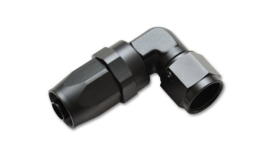 Vibrant Performance Fitting - Hose End - 90 Degree - 6 AN Hose to 6 AN Female - Aluminum - Black Anodized - Each