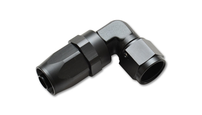 Vibrant Performance Fitting - Hose End - 90 Degree - 8 AN Hose to 8 AN Female - Aluminum - Black Anodized - Each