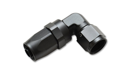 Vibrant Performance Fitting - Hose End - 90 Degree - 8 AN Hose to 8 AN Female - Aluminum - Black Anodized - Each